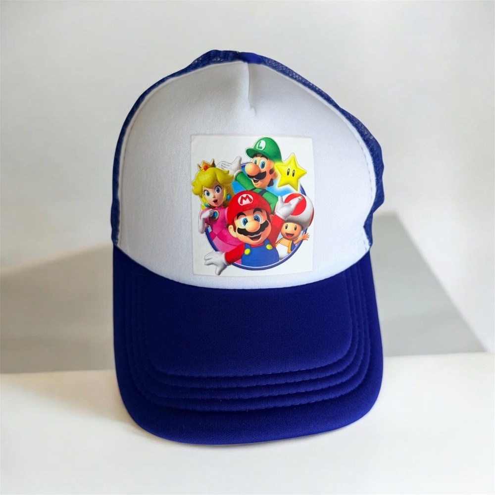 Mario Characters Trucker Hat | Gaming Snapback | Unisex | New custom Hat